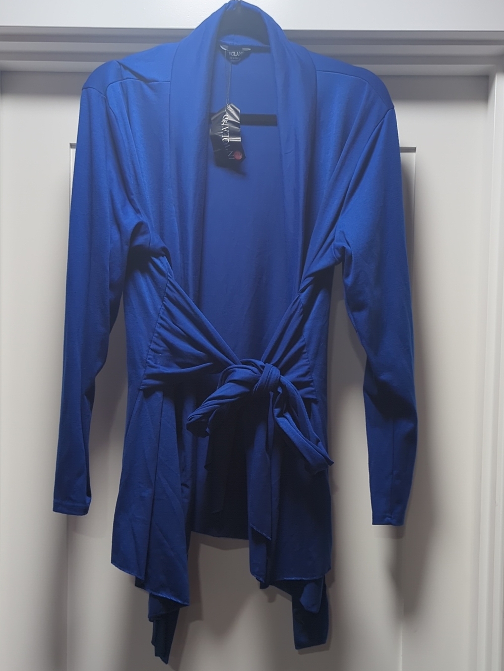 AND Royal Blue Open Front Tie-Waist Cardigan